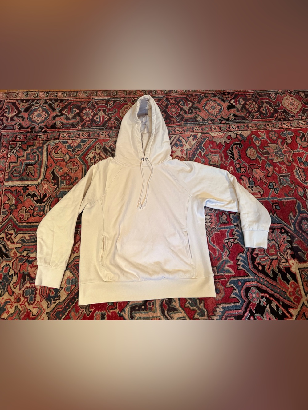 Filson Heavyweight Cotton Hoodie in Natural Cream— Men’s Large